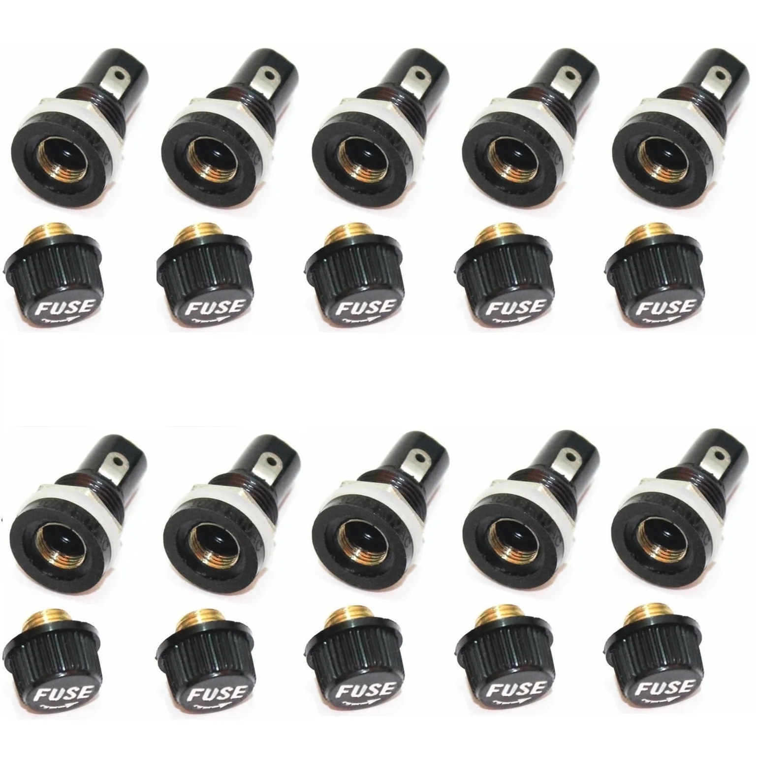 

10 шт. 5*20 мм стеклянные держатели предохранителей 5x20 страховая трубка гнездо держатель предохранителя для страхования панельное крепление держатель предохранителя