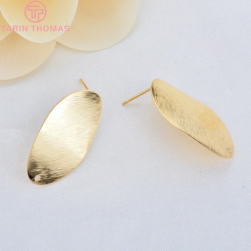 (2037)10PCS 15x29MM 24K Gold Color Brass Oval Stud Earrings Pins High Quality Diy Jewelry Findings Accessories | Украшения и