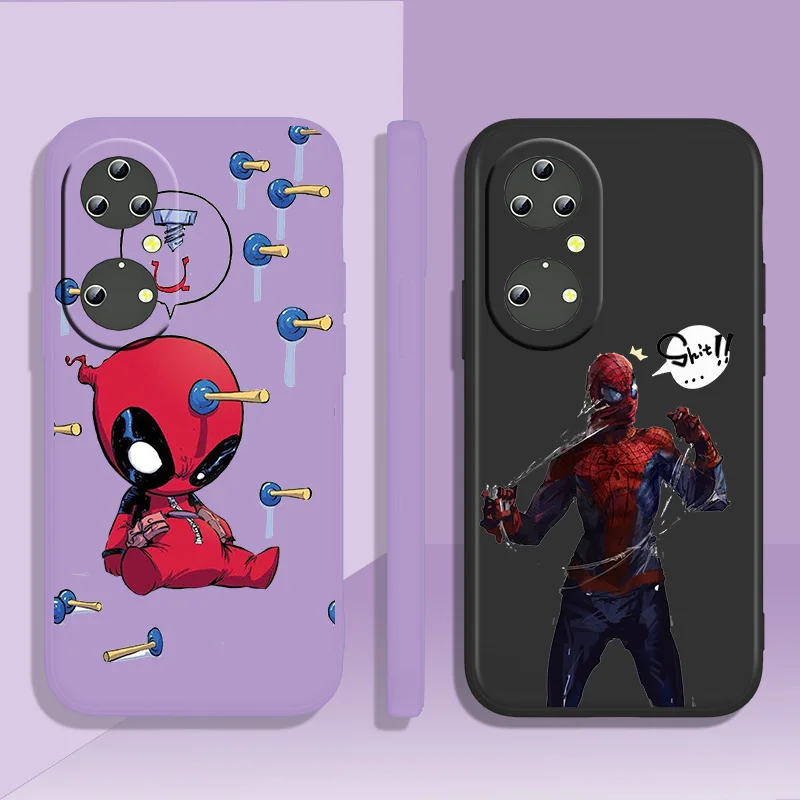 

Marvel Mini Deadpool For Honor 60 50 30 20 20 10 9 9X 9A 9C X8 8A Pro Plus Lite 4G 5G Soft Silicone Black Phone Case