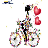 photocustom diamond painting girl bike full square child 5d diamond embroidery mosaic kids wall art home decoration