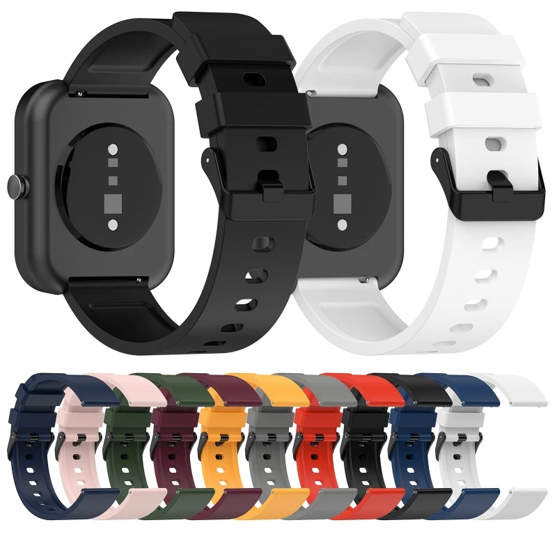 

Silica Strap Compatible with AmazfitBip 3 Waterproof Bracelet Durable Smartwatch Fashion Band Belt Loops Sport Wristband K1KF