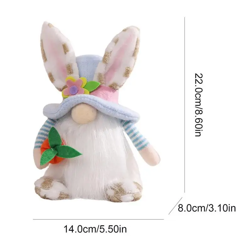 Пасхальные гномы без лица | Украшения для стола в виде ушей кролика из плюша