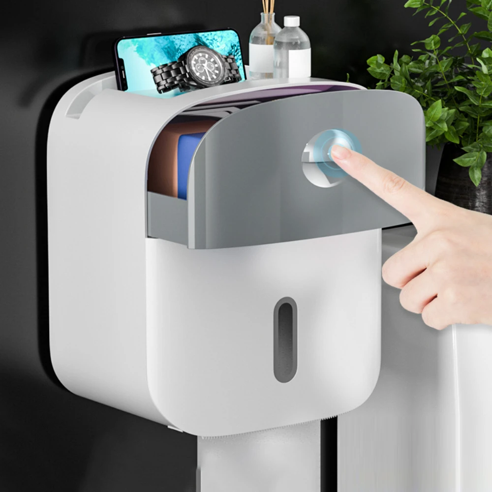 

Waterproof Plastic Wall-mounted Sanitary Toilet Paper Holder Tissue Box Holder Bathroom Accessories