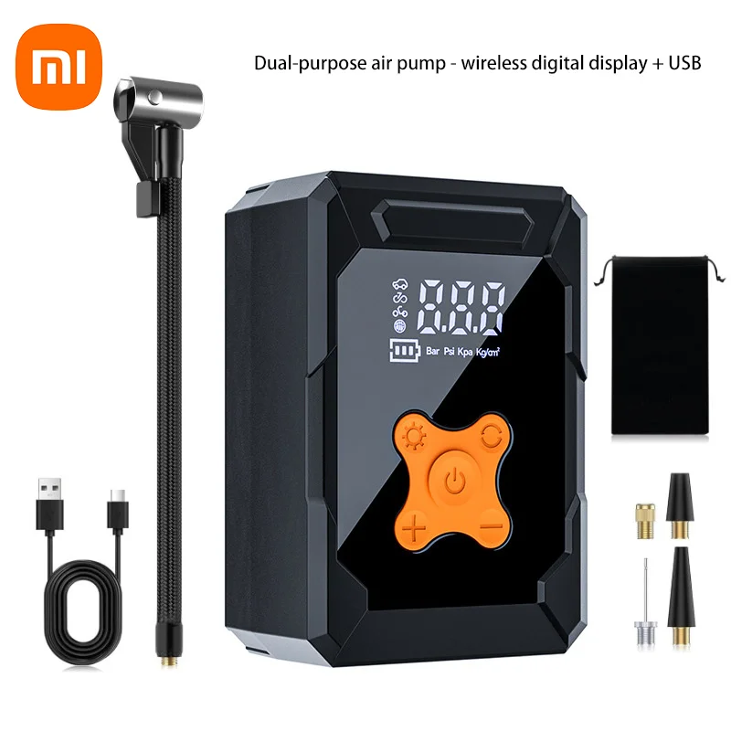 

Воздушный насос Xiaomi, портативный автомобильный шин, электромобиль, мотоцикл, воздушный насос для шин, воздушный цилиндр, беспроводной цифровой дисплей, внешний аккумулятор