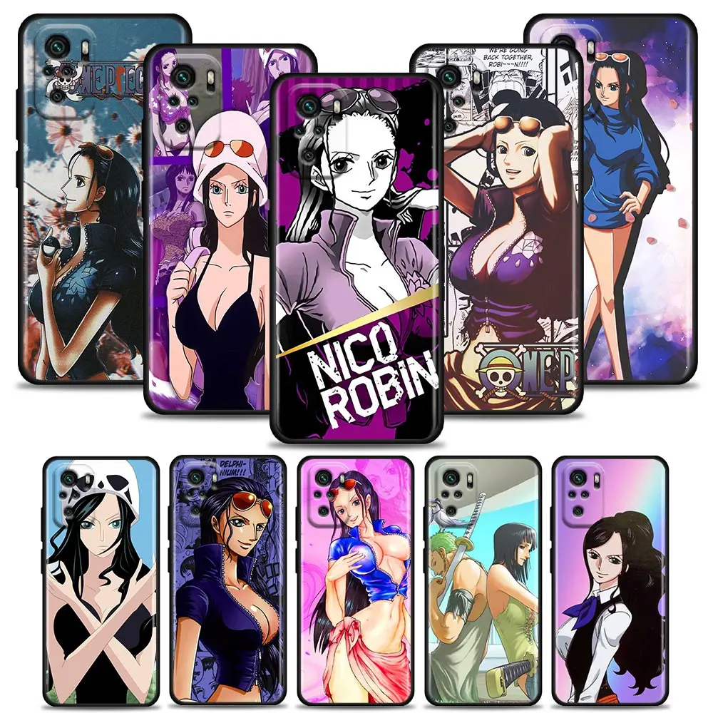 

One Piece Nico·Robin Phone Case for Redmi 6 6A 7 7A 8 8A 9 9A 9C 9T 10 10C K40 K40S K50 Pro Plus TPU Case BANDAI