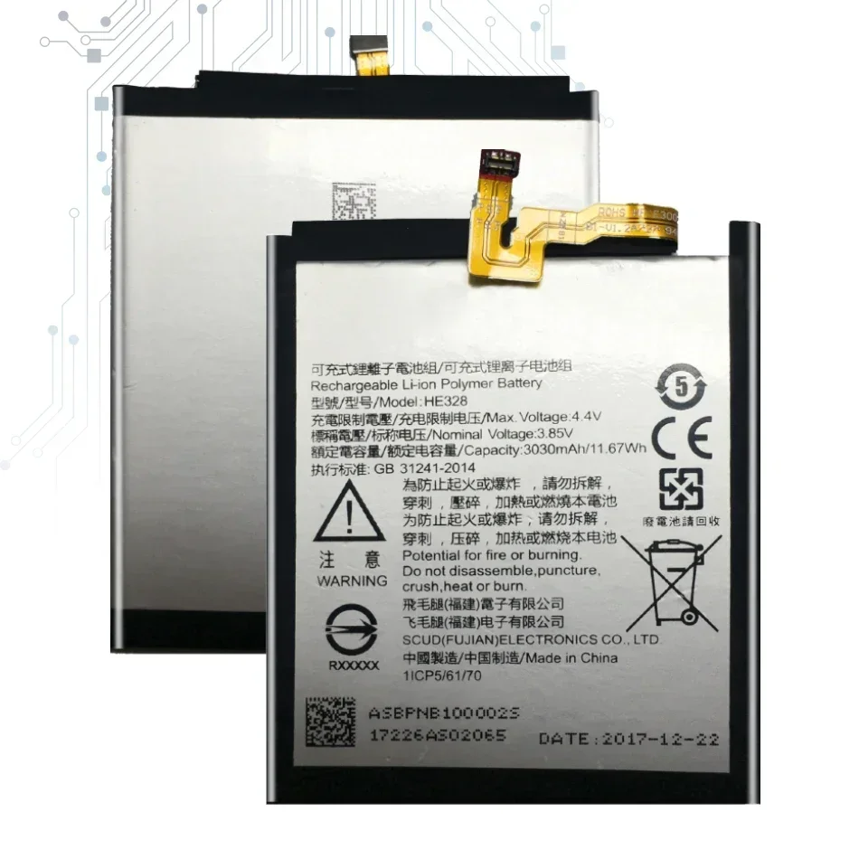 Фото Сменный аккумулятор мобильного телефона для Nokia 8 Nokia 8 N8 TA-1004 HE328 аккумуляторы для смартфонов высокого качества 3030 мАч №4