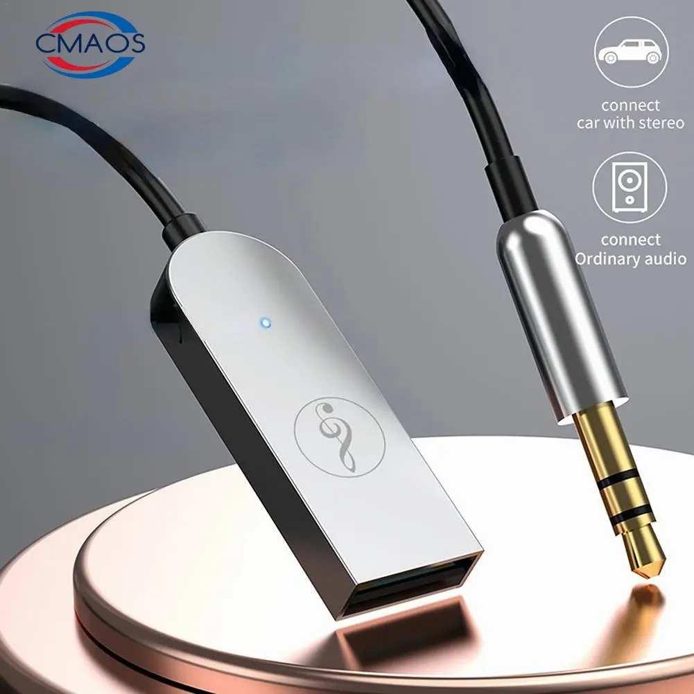 

CMAOS Aux Bluetooth Adapter Dongle Cable For Car 3.5mm Jack Aux Bluetooth 5.0 4.2 4.0 Receiver Speaker Audio Music Receiver
