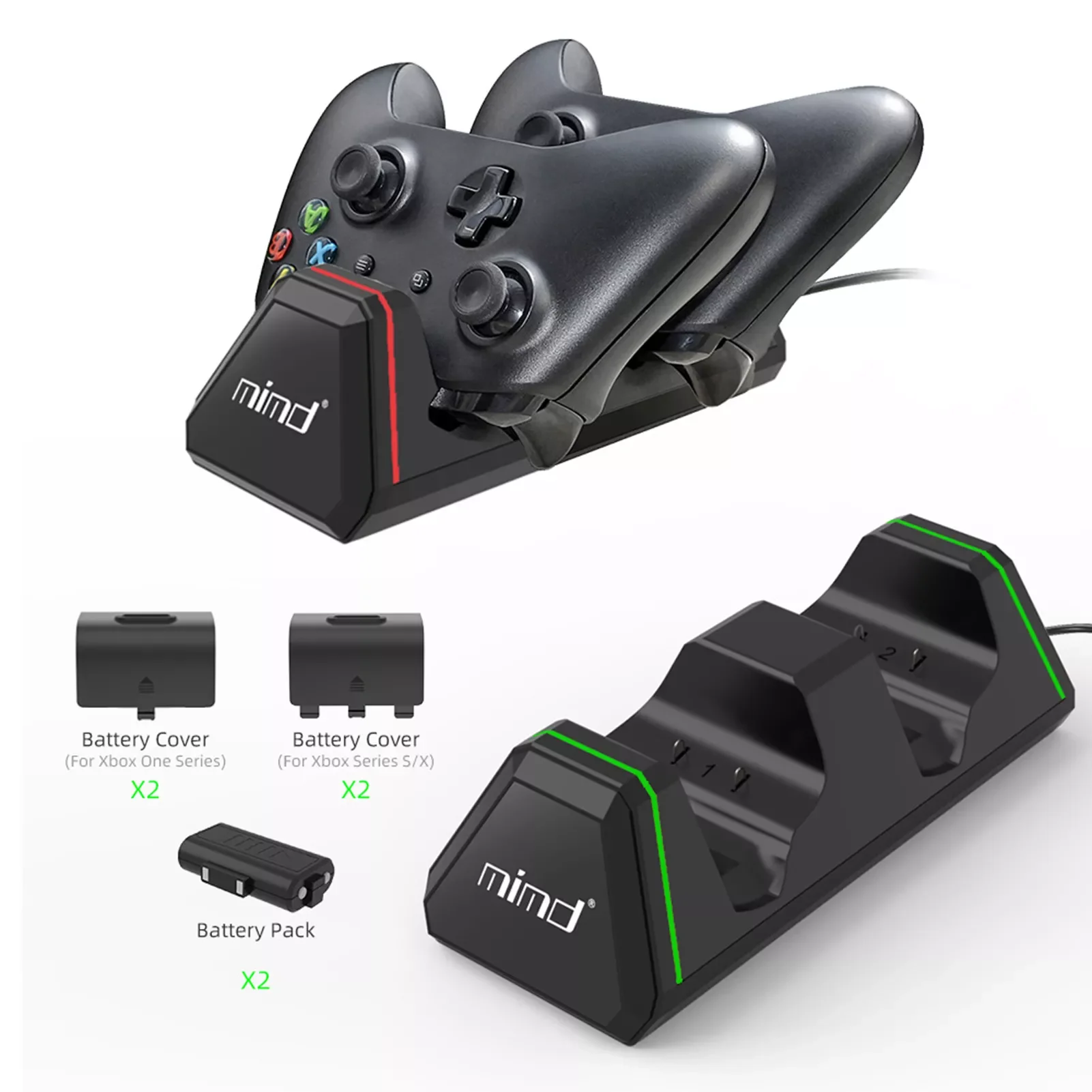 

NEW2023 Wireless Controller Gamepads Charger Rechargeable Battery USB Charger Dock For X/S Xbox One X Xbox One S