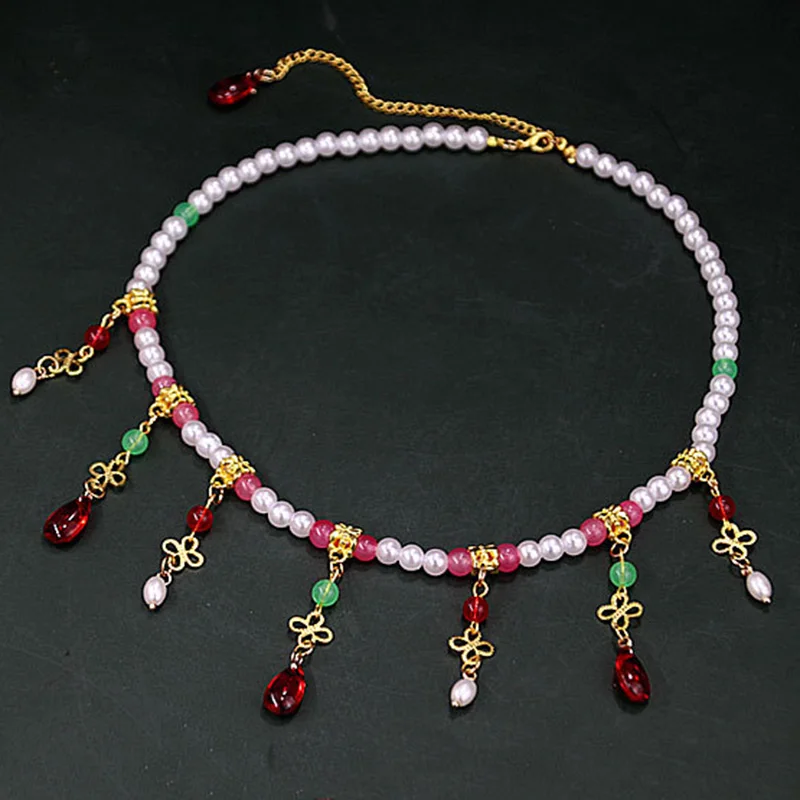 

Court Style Hanfu Pearl Yingluo Collar Beads Necklace Pendant Gift