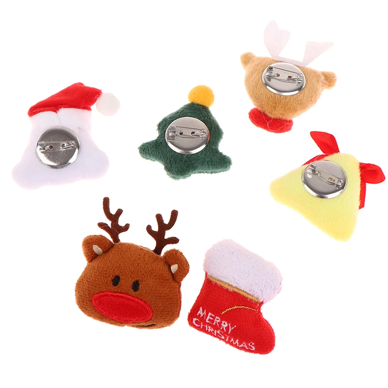 

5 шт. Рождественская плюшевая брошь-кукла колочик Санты булавка для сумки пальто свитера искусственные булавки аксессуары плюшевая брошь