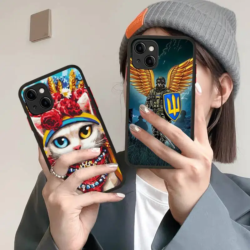 

Ukraine Flag Pattern Phone Case for iPhone 14 11 12 13 Mini Pro Max 8 7 Plus X XR XS MAX Translucent Matte Cover