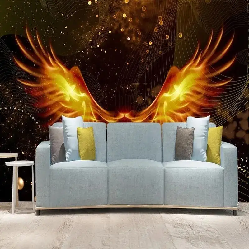 

Custom 3D Wallpaper Creative Modern Simple Gold Wings Photo Mural Living Room Study Home Decor Art Wall Papers For Walls Paper