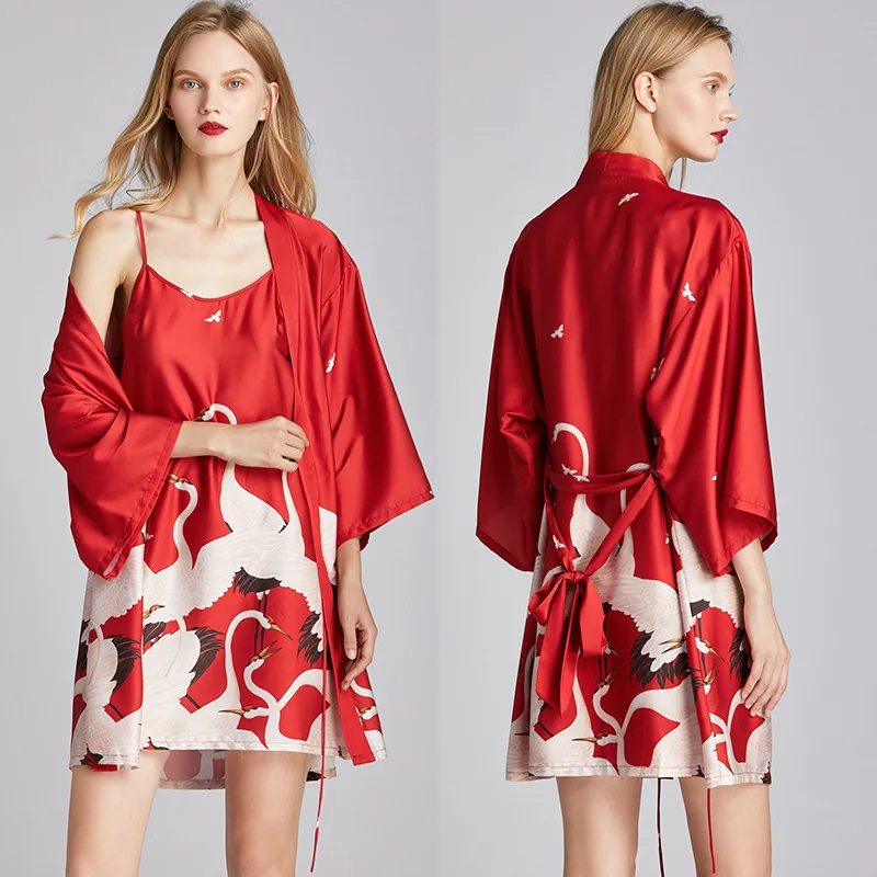 Robe Night Dress Women Silk Satin Mariage Light Covering Robes Sleepwear Bathrobes Kimono Bridesmaid Gift Vestidos Robe Pijamas