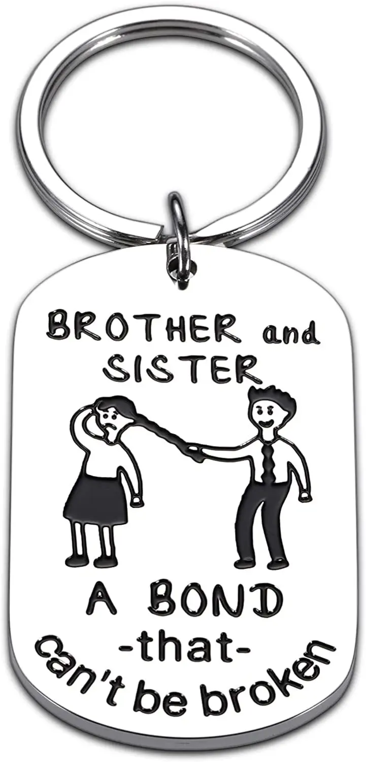 

2023 Fashion Siblings Family Keychain Stainless Steel Keychain Charm Women Jewelry Accessories Gift