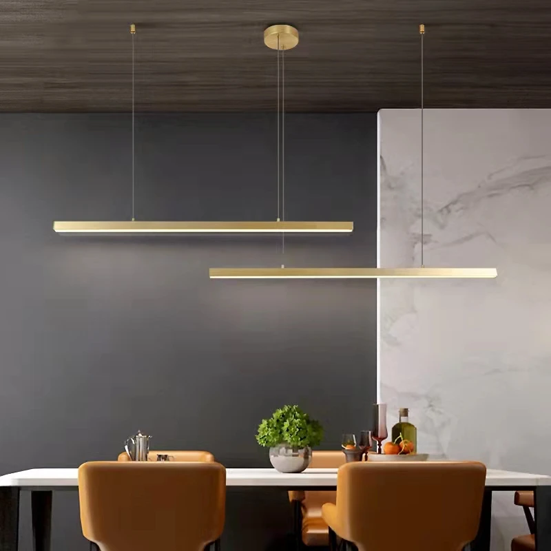 

Fumi Modern Minimalist LED chandelier ,Linear Kitchen Island Pendant Lighting for Dining Table Living Room Bedroom