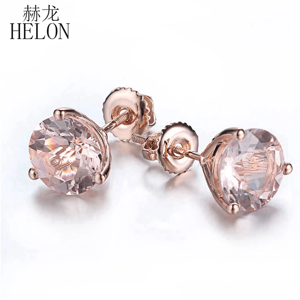 Серьги-гвоздики из настоящего 18-каратного розового золота 7 мм