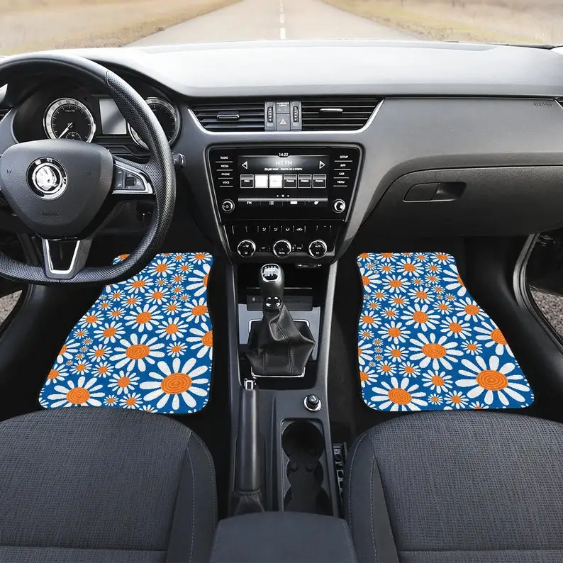 

Daisy Car Floor Mats, Car Accessories For Women, New Driver Gift, Set of 2 or 4 Floor Mats, Daisies, Car Gift For Women, Cute Ca
