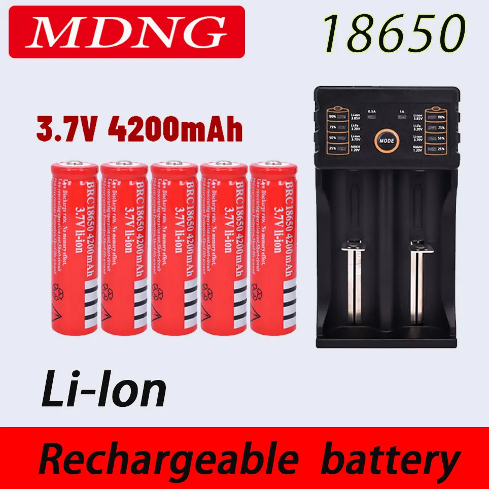 

2023 18650 батарея 3,7 В 4200 мА/ч литиевая батарея + USB зарядное устройство
