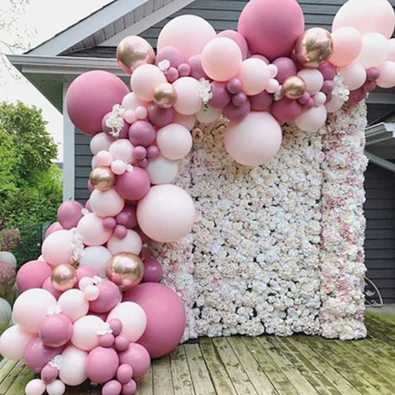 Macaron Pink Balloon Garland Arch Kit Wedding Birthday Party Decoration Kids Globos Rose Gold Confetti Latex Ballon Baby Shower