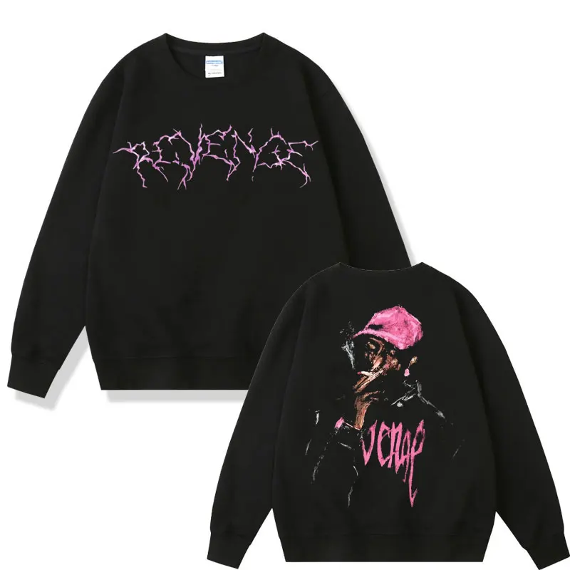 

Revenge Juice Weld Printed Sweatshirt Chief Keef Graphic Sweatshirts Crewneck Men Women Hip Hop Pullover Man Casual Streetwear