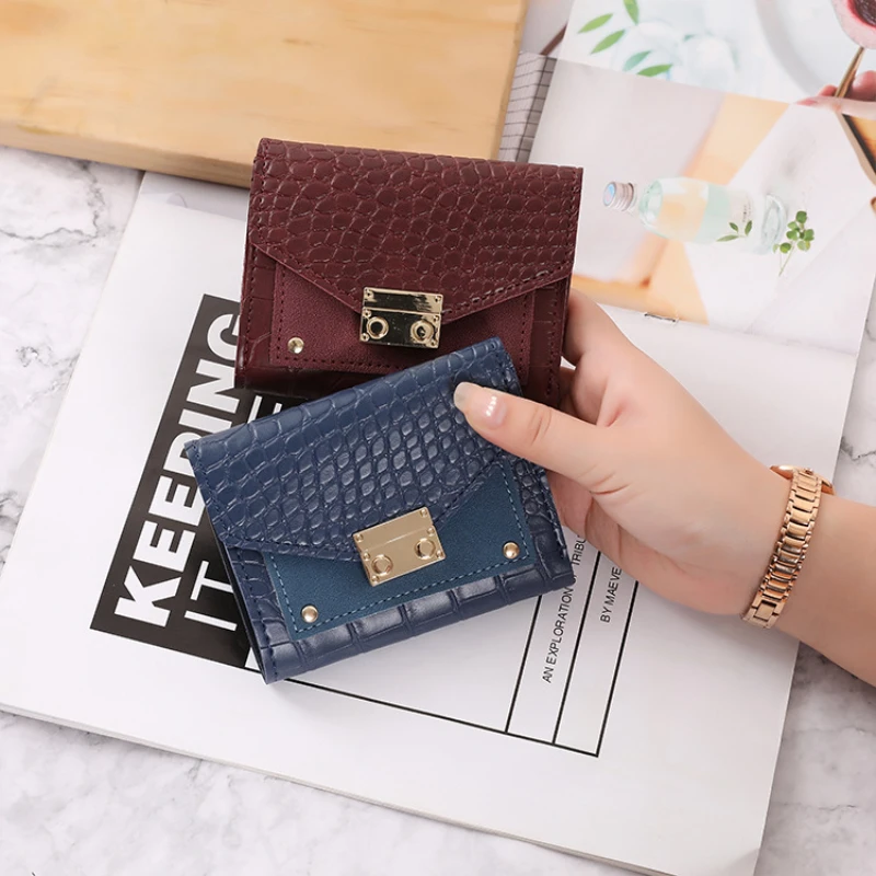 

Small Women's Wallet Female Crocodile Pattern Hasp Coin Purses Luxury Designer Card Holder Clutch Ladies Money Bags Handbags
