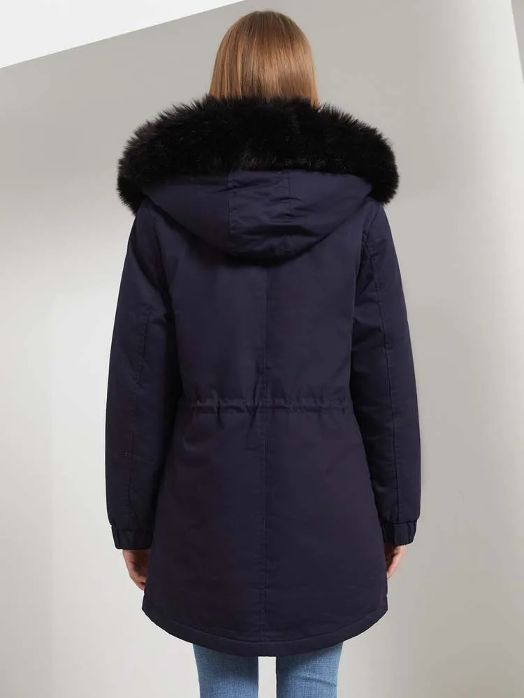 Winter Jackets Women Fur Collar 2022 New Russian Style Thick Warm Puffer Cotton Parkas Oversized Loose Hooded Fleece Snow Coat