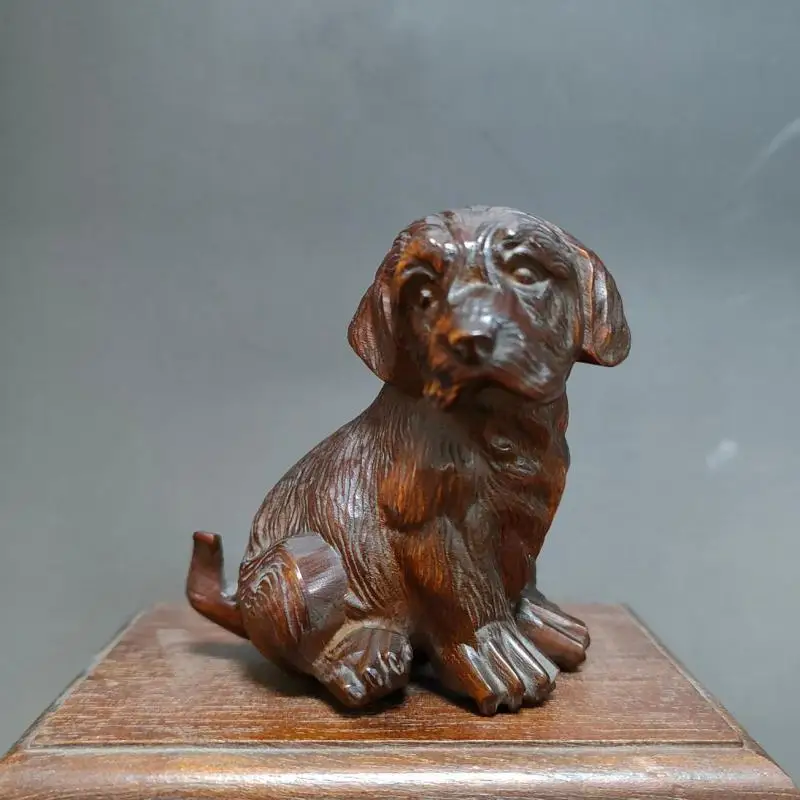 

Самшит резьба Dog аксессуары для украшения дома для гостиной, миниатюрные украшения ручной работы