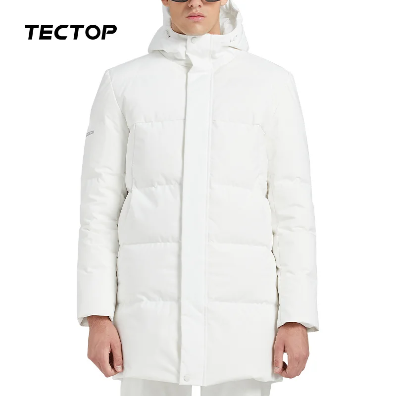 

TECTOP Long Down Jacket Men Top Quality Thick Winter NEW Hat Detached Warm Parka Waterproof Windproof