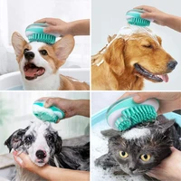 silicone 2 in 1pet dog cat bath brush pet shower hair grooming cmob dog cleaning tool spa massage comb pet cat supplies