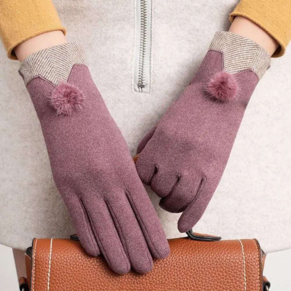 

Women Sports Gloves Cycling Thicken Velvet Cashmere Warm Gloves Full Finger Touch Screen Gloves