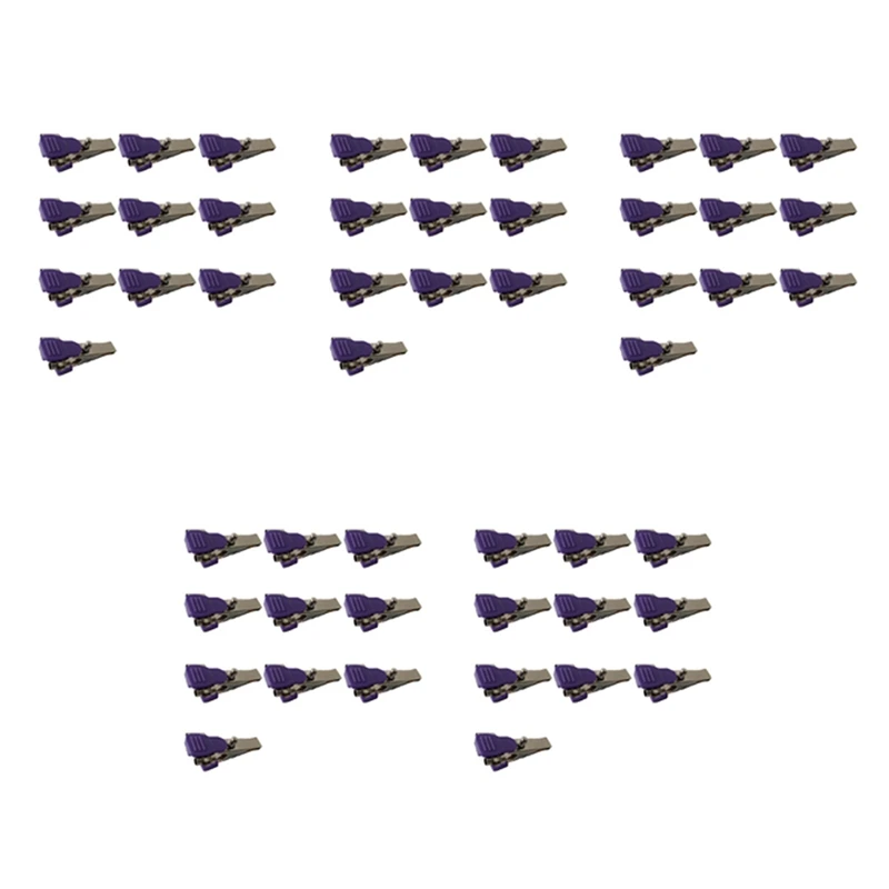 

50Pcs Reusable ECG/EKG Alligator Clip Electrodes For Animals, Pets, Dogs, Cats And Veterinary, Used To Fix Cables