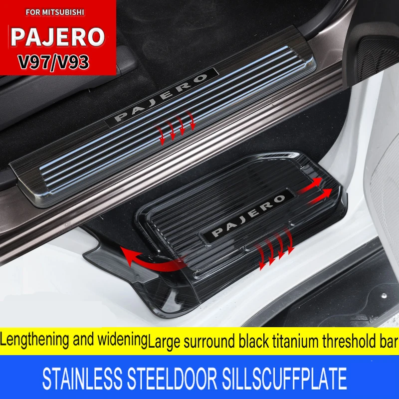 

For V97 V93 V73 Mitsubishi Pajero Welcome Pedal Stainless Steel Shogun Nerf Bars Running Boards Protect Accessories Interior