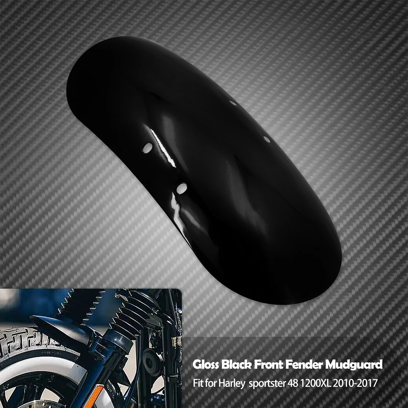 

Переднее крыло мотоцикла на заказ, короткое крыло, защитный чехол, глянцевый матовый черный для Harley Sportster XL 48, Forty Eight 2010-2017