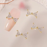 excellent cubic zirconia exquisite shape shiny 3d bow knot nail art decoration for women nail ornament nail ornament