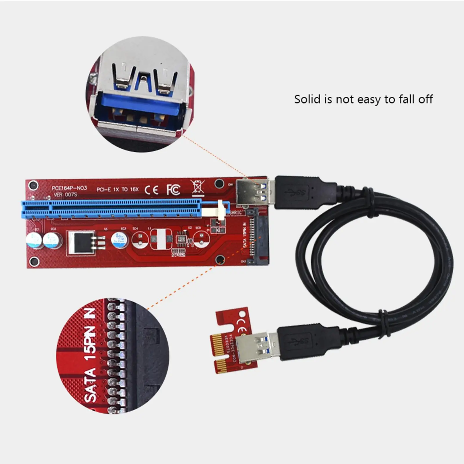 Райзер-карта VER007 PCI-E 007S PCI Express адаптер питания для монет