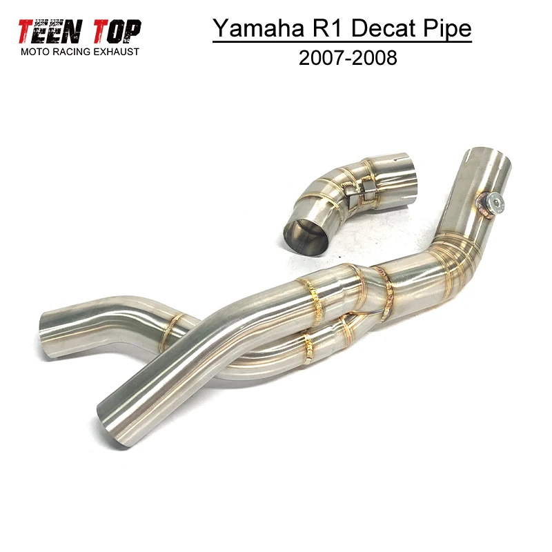 

Для Yamaha R1 Decat Pipe мотоциклетная выхлопная труба среднего звена 2007-2008 R1 Escape Moto Замена катализаторной трубы подходит для оригинального глушителя