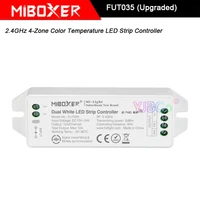 fut035 upgraded dc12v24v double white led lamp tape dimmer miboxer 2 4ghz 4 zone color temperature led strip light controller