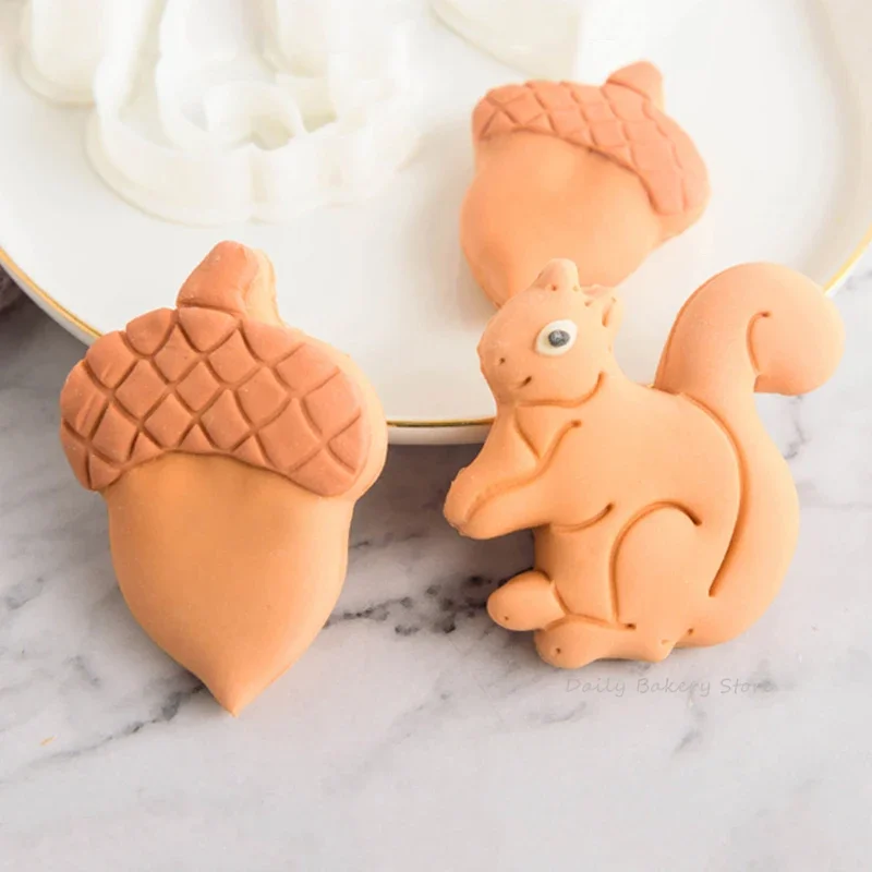 1 шт. милая белка сосновая шишка каштановый узор форма для печенья масло