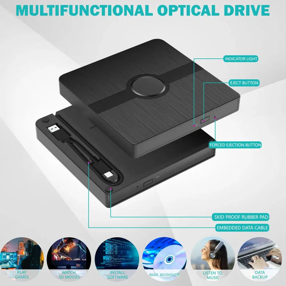 Внешний Blu-Ray DVD-привод USB 3.0 портативный 3D BD-Combo оптические приводы CD DVD-рекордер