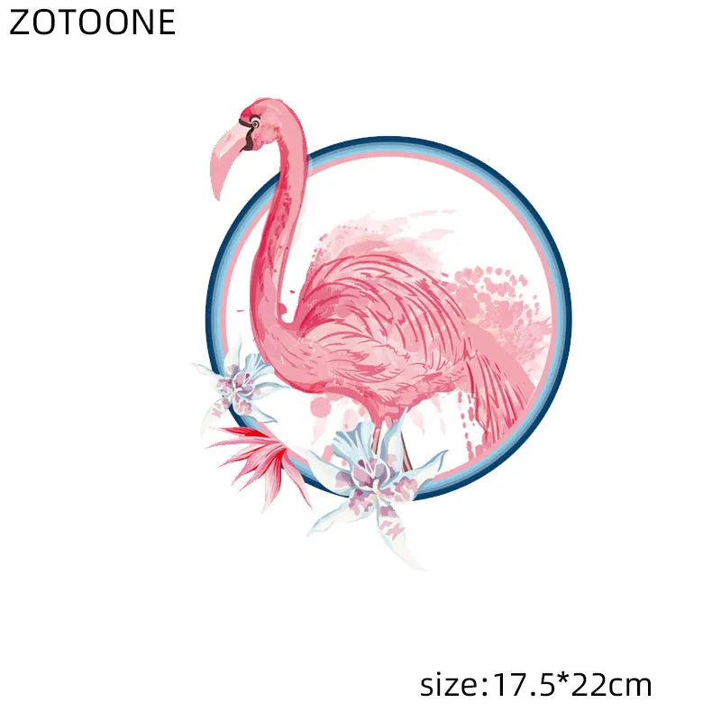 Нашивки с Фламинго ZOTOONE железные наклейки животными большой размер нашивки для