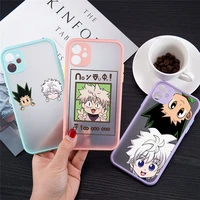 cute hunter x hunter phone case for iphone 13 11 pro 12 xs max xr 7 x 8plus hxh gon killua anime clear hard cover matte fundas