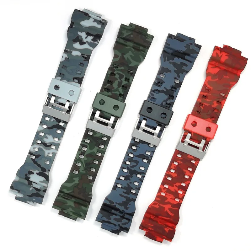 

Camouflage For Casio Gls Gd Ga110 Ga100 Gd120 Men's And Women's Watch Accessories Resin Strap 16mm Sports Watch Band