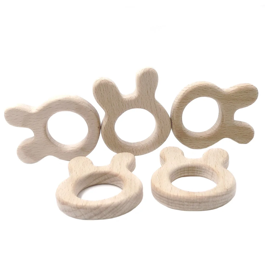 ABCPICK Деревянный Буковый кролик самодельная цепочка для соски аксессуары