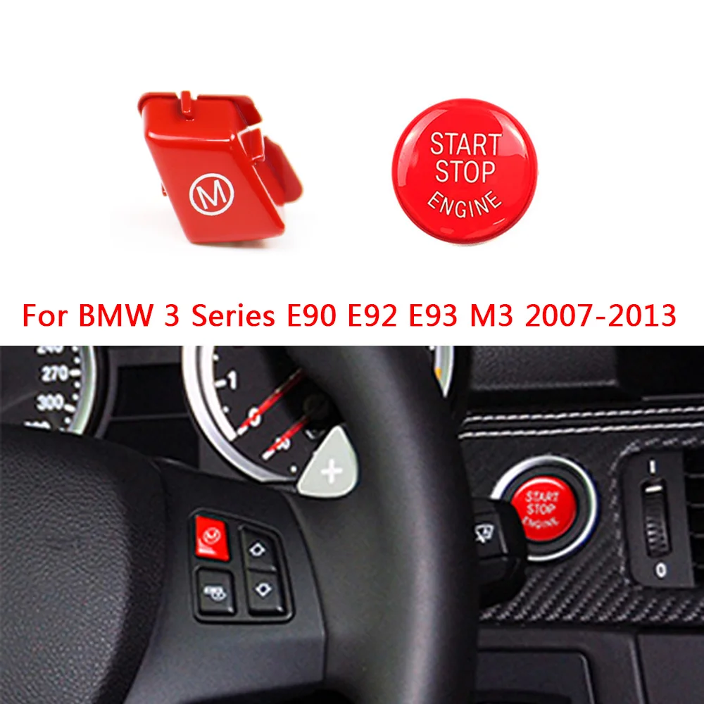 

Car Steering Wheel M Alphabet Mode & START Stop Engine Button For BMW 3 Series E90 E92 E93 M3 2007-2013 Car Switch Accessories