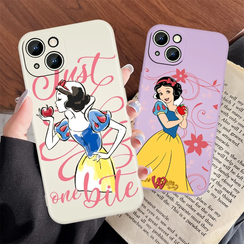

Anime Pretty Snow White Case For Apple iPhone 13 12 Mini 11 Pro XS MAX XR X 8 7 6S SE Plus Liquid Rope Phone Capa Cover Coque