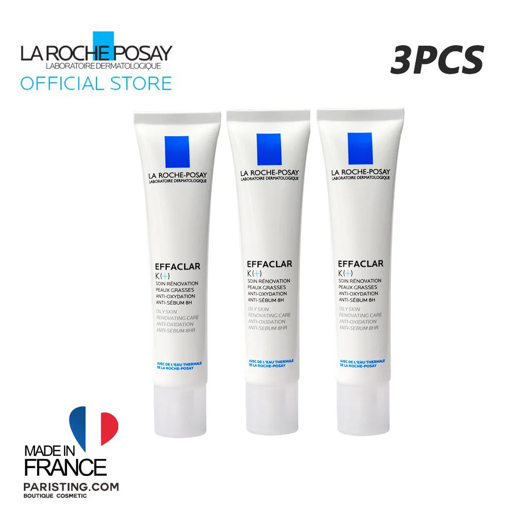 

3PCS La Roche-Posay Effaclar K+ Blackhead Acne Treatment Cream Removal Pimple Oil Control Salicylic Acid Pores Reduction Gel