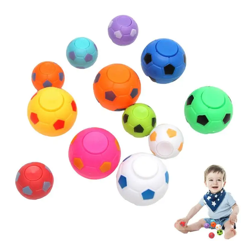 

Kids Fingertip Spinning Ball Toy 12Pcs Mini Spinning Football Top Toys Fingertip Spinners Stress Relieve Toys Antistress Toy