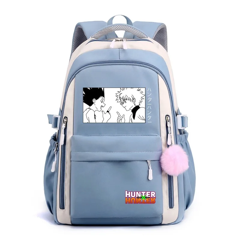 Охотник х рюкзак Дышащая сетка 30 × 42 23 см черная синяя фиолетовая розовая Hunter x