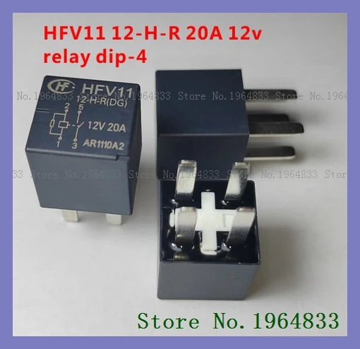 

HFV11 12-H-R 20A 12v реле dip-4