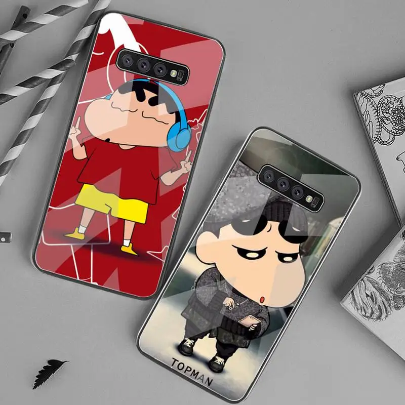 

Anime Cartoon Crayon Shin-chan Phone Case Tempered Glass For Samsung S20 Ultra S7 S8 S9 S10 Note 8 9 10 Pro Plus Cover